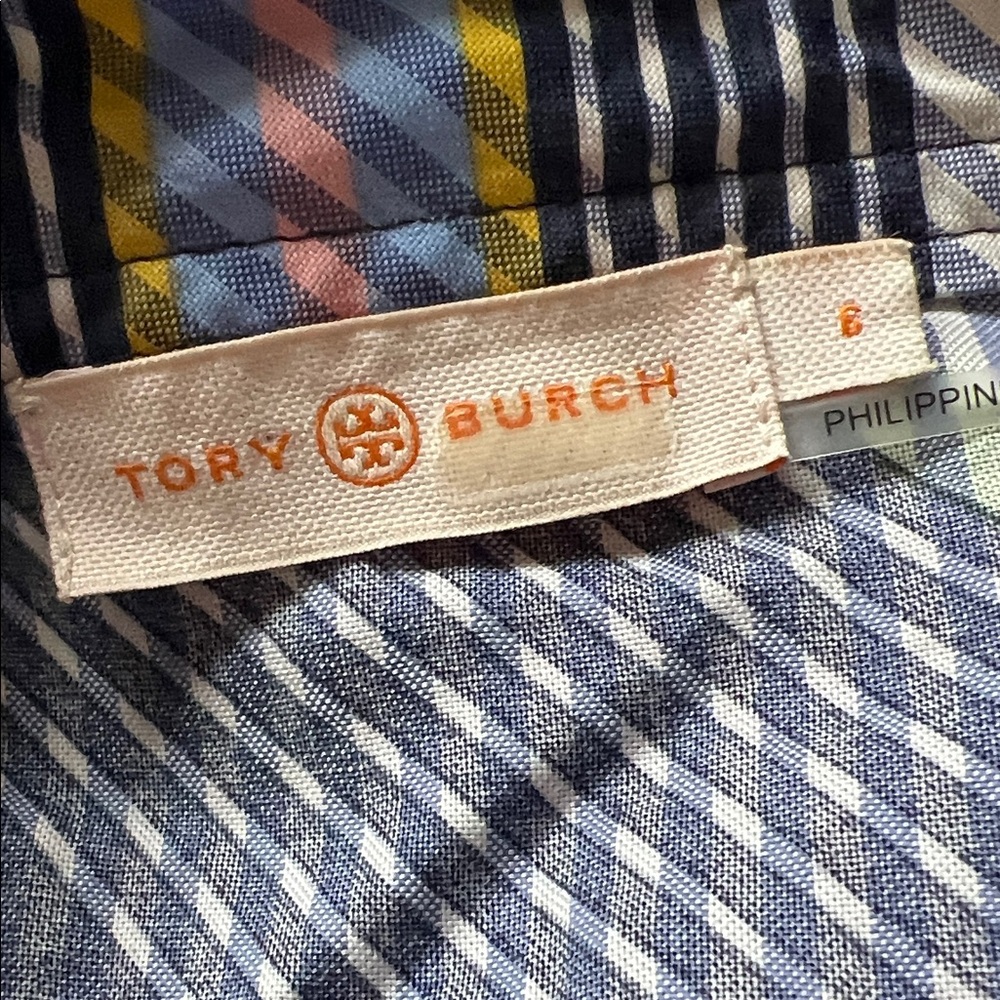 Tory Burch Overprinted Striped Midi Dress - Picture 5 of 12